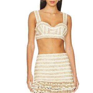 Patbo Jute Mini Skort in Sand and top